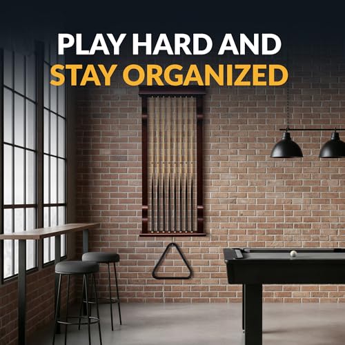 Hathaway Vintage Wall Billiard Pool Cue Rack