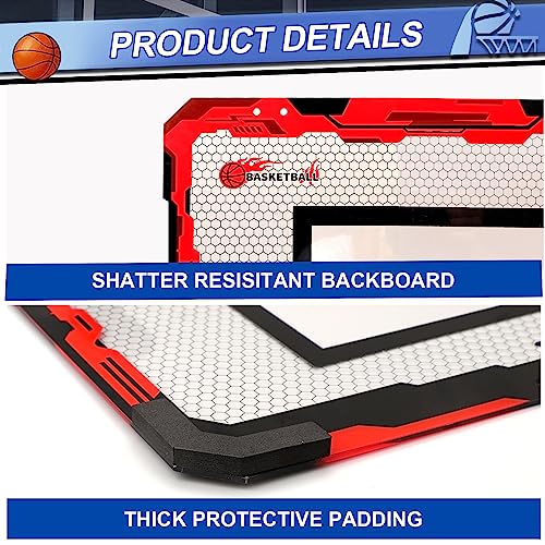 Indoor Basketball Hoop Set for Kids Adults, Pro Mini Basketball Hoop for Door Wall, Room Basketball Hoop Over The Door Outdoor Basketball Hoop with 4 Balls Toy Gift for Boy Girl - style: Red