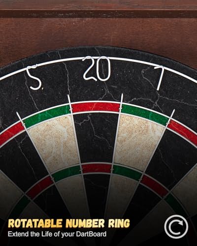 Sisal Dart Board Cabinet Sets, Decorative Dart Boards for Adults [6*Steel Darts] - Wooden Dartboard Cabinet with Integrated Scoreboard for Family Game Rooms - style: CHOCOLATE