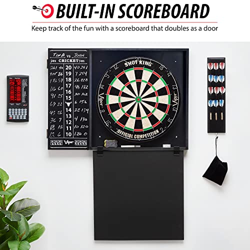 Viper by GLD Products Steadfast Dart Backboard with Shot King Sisal Board, Black