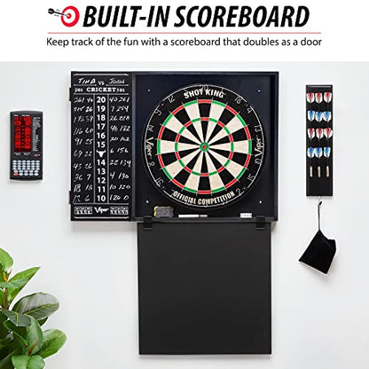 Viper by GLD Products Steadfast Dart Backboard with Shot King Sisal Board, Black