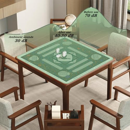 ARELUX Neoprene Mahjong Mat with Carrying Bag 32"x32" No Creases Rolled Shipping American Mahjong Mat with Charles Rules Anti-Slip & Noise Reduction Table Cover for Poker, Card & Board Game(Green) - color: Green