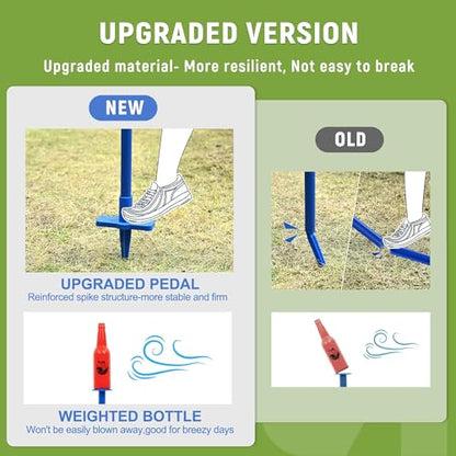 ropoda Outdoor Games -Upgraded Flying Disc Game Set with Reinforced Ground Spike(Includes 2 Extra), Portable Disc Toss Game for Lawn and Beach with Thicker Pole - size: 1in-Standard