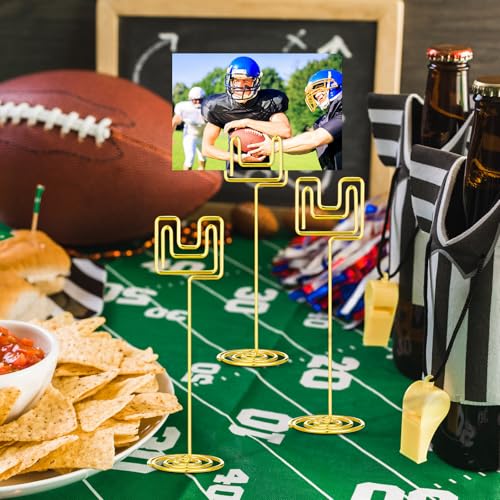 Gersoniel 12 Pcs Football Centerpieces for Table Football Goal Post Decoration 8.66 Inch Picture Holder Party Table Number Holders Picture Display Stands for Sports Themed Birthday Party Supplies