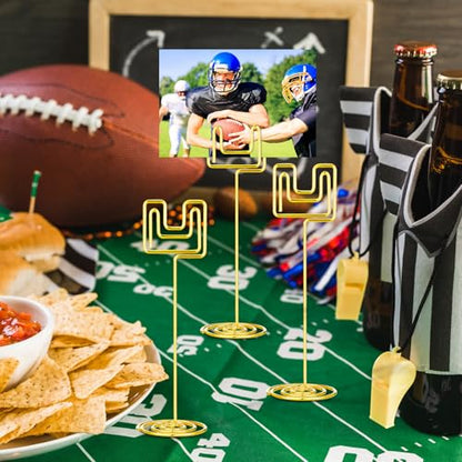 Gersoniel 12 Pcs Football Centerpieces for Table Football Goal Post Decoration 8.66 Inch Picture Holder Party Table Number Holders Picture Display Stands for Sports Themed Birthday Party Supplies