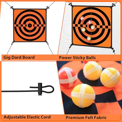 jumpfly Trampoline Games Target Board for Kids Trampoline Accessories with 10 Stick Balls - Indoor Outdoor Backyard Sport Fun Play Game for Kids