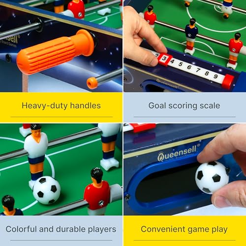 Mini Foosball Table for Kids and Adults – 21-Inch Mini Soccer Game, Mini Soccer Table Game for Family Game Nights