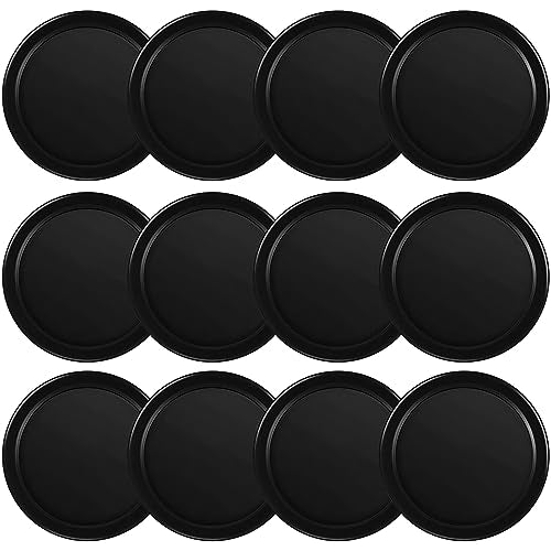 Coopay 3 1/4 Inches Air Hockey Pucks 12 Pack Full Size Heavy Replacement Pucks for Game Tables Equipment Accessories - color: Black