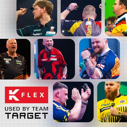 Target Darts K Flex Integrated Dart Flight and Shaft, No.6 | 3-Pack K-Flex - No. 6, Kflex Precision-Molded 2-in-1 Dart Flights and Dart Shaft | Professional Dart Accessories - color: Yellow, size: Intermediate (26mm)
