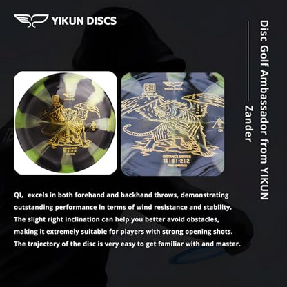 Yikun Disc Golf Driver - 170-175g PDGA Approved Fairway Distance Drivers | Glow, Glaze Line & Phoenix Line Options | Professional Golf Discs for Outdoor Games & Competition (Color May Vary) - color: Pink