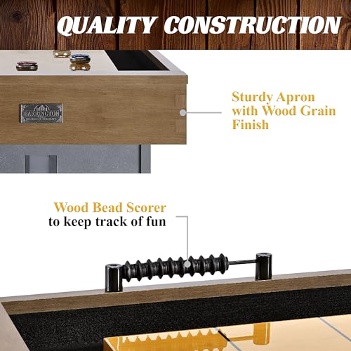 Barrington Urban Shuffleboard Table with Scratch-Resistant Playfield and 8-Puck Set - size: 9 Ft.