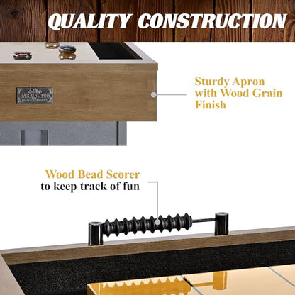 Barrington Urban Shuffleboard Table with Scratch-Resistant Playfield and 8-Puck Set - size: 9 Ft.