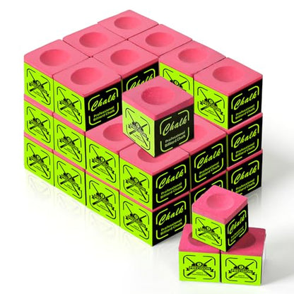 10A Nano Pool Cue Chalk: Professional Billiard Cue Chalk with Low Dust, Reduces Miscues Billiard Pool Table Accessories for Tournament & Home Use (12/36 Cubes, Blue/Teal/Red) - color: Pink Red