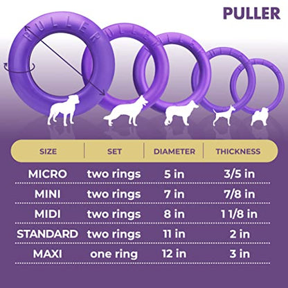COLLAR Puller Outdoor Ring Toy - Fetch & Tug of War for Small Medium Large Dogs - Ball & Soft Frisbee Alt - Outside Yard Toys - Agility Jumps Tool