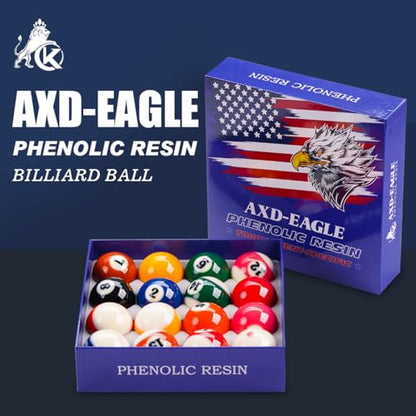 KONLLEN Phenolic Resin Billiard Balls Set 2-1/4" Regulation Size Tournament Pool Balls Set Pool Table Accessories - color: AXD-EAGLE