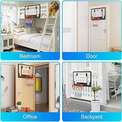 Cyfie 32" x 23" Over-The-Door Basketball Hoop Backboard, Basketball Hoops for Home/Office, Indoor Basketball Game for Kids Adults