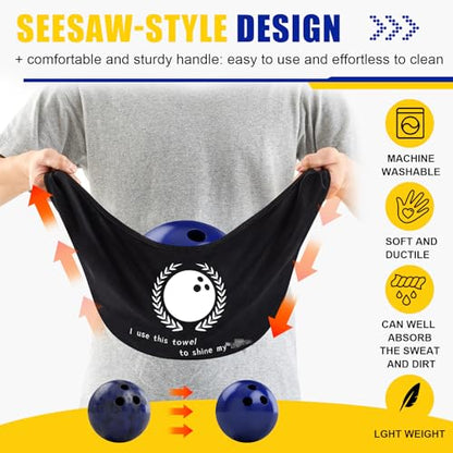 Civaner 3 Pack Bowling Ball Seesaw Bowling Ball Polisher Washable Bowlings Accessories Giant Bow Ling Balls Polisher Cleaner Towel Seesaw Holder Towel Bag Black - style: Novel