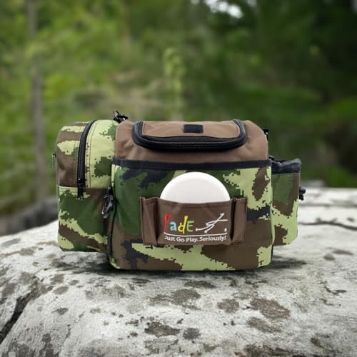 Fade Crunch Disc Golf Bag – Lightweight, Durable, and Insulated Shoulder Bag for All Skill Levels - Practice Bag - Lightweight Bag for night golf - color: Comouflage
