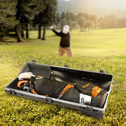 SKB Staff ATA Hard Shell Plastic Golf Travel Case for Cart Bags with 2 Wheels - Heavy-Duty Rolling Club and Driver Carrier for Airline Transport, Impact-Resistant with TSA Locking Latches - size: Medium