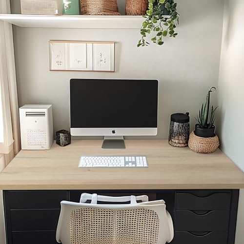 Kaboon Universal Tabletop 47.25"x30", Solid One-Piece Melamine Table Top, Double Desk L-Desk DIY, Home and Office, Oak/Grey Tone - color: Oak, size: 48x30