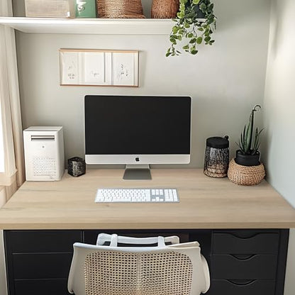 Kaboon Universal Tabletop 47.25"x30", Solid One-Piece Melamine Table Top, Double Desk L-Desk DIY, Home and Office, Oak/Grey Tone - color: Oak, size: 48x30