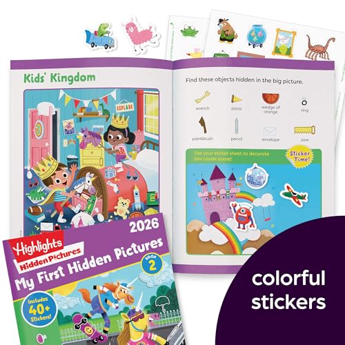 Highlights My First Hidden Pictures 2026 Activity Books for Kids Ages 3-6, 4-Book Set of Travel-Friendly Screen Free Seek and Find Fun with Stickers