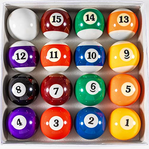Billiard Balls Set 2-1/4" Regulation Size Pool Table Balls for Replacement (16 Resin Balls) - style: 16 Resin Balls