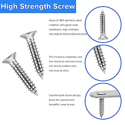 4 Pack Straight Brace,Flat Brace 9.7” x 0.75”,Stainless Steel Flat Metal Braces,Repair Bracket with Screws - size: 246mm/4 Pcs