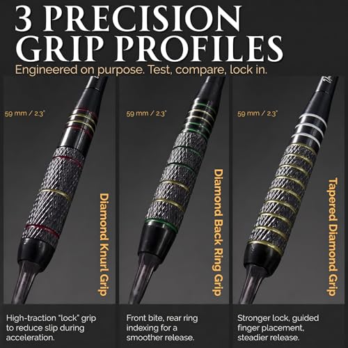 IgnatGames Soft Tip Darts Set for Electronic Dartboards, 9 Pack 18g Stainless Steel, Multi-Zone Grip, 70 Spare Tips, Magnetic Case & Companion App - color: 18g Boston Lantern