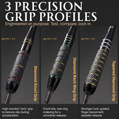 IgnatGames Soft Tip Darts Set for Electronic Dartboards, 9 Pack 18g Stainless Steel, Multi-Zone Grip, 70 Spare Tips, Magnetic Case & Companion App - color: 18g Boston Lantern