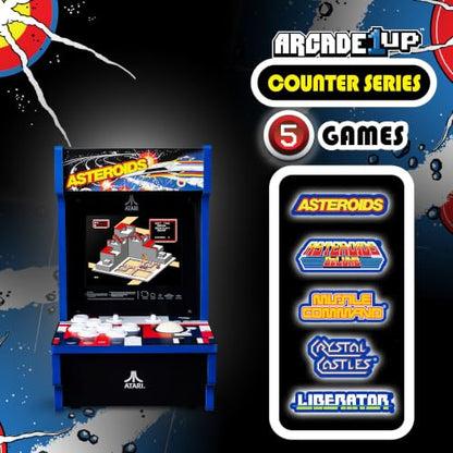 Arcade Classics - Atari Asteroids Counter Series Game Machine, 5 Games, 8" Liquid Crystal Screen - Mini Cabinet, Portable Gaming, Retro, Countertop Console, Basement Decoration, Man Cave - style: Asteroids Counter Series
