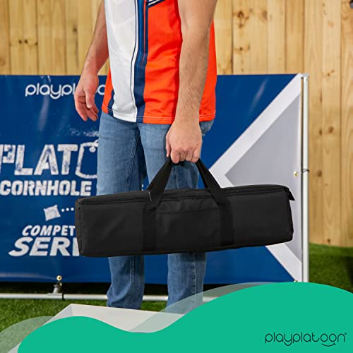 Play Platoon Cornhole Bag Carrying Bag, with 4 Separation Pouches, Black - style: Duffel