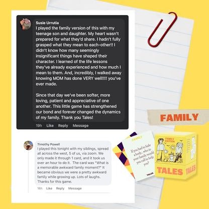 TALES Family Edition 150 Conversation Cards for Family Game Night, Adults, Teens, and Kids, Family Dinners, and Gatherings, Prompts for Meaningful Connections - color: Family Edition