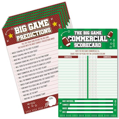 20 PCS Football Game Cards for Football Theme Party Decorations Activity Duo Games Rugby Cards Set Cards Big Game Prediction Card The Big Games Commercial Scorecard Two-Player Sports Party Supplies