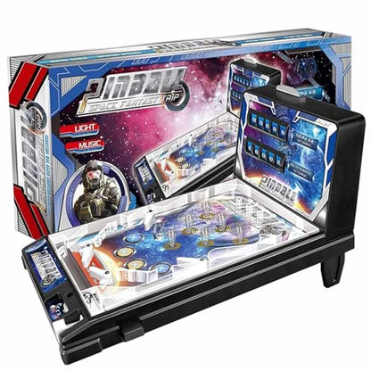 PHATM Mini Pinball Toys Classic Arcade Game Machine Electronic Arcade Pinball Machine Tabletop Marble Game with Scorer Lights Sounds