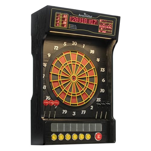 Arachnid Cricket Pro Dartcade Electronic Dartboard Set, 15.5” Regulation Soft Tip Board, Arcade‑Style LED Scoring, Voice Callouts, 41 Games/323 Variations, Up to 16 Players