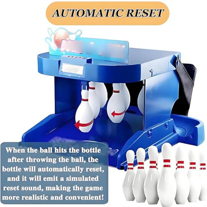 200cm Indoor Bowling Ball Sports Machine,Portable Electric Bowling Set,Foldable Electronic Bowling Alley Game with LED Scoreboard,Automatic Reset