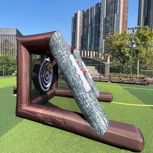 Inflatable Axe Throwing Inflatable Ball Toss Target Dart Board 12 Axes+8 Toss Ball for Party/Birthday/Backyard/School/Team Events
