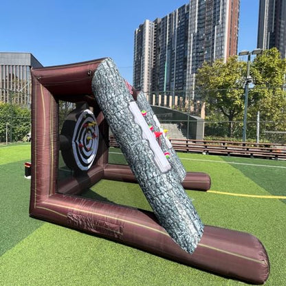 Inflatable Axe Throwing Inflatable Ball Toss Target Dart Board 12 Axes+8 Toss Ball for Party/Birthday/Backyard/School/Team Events
