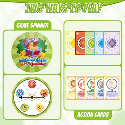HYES Light Up Stepping Stones & Balance Beams for Kids 1-3, 13PCS Non-Slip Sensory Obstacle Course with Piano Music, Game Spinner & 30 Cards, Indoor Outdoor Toddler Toys Gifts for Boys Girls Ages 3-5 - style: 5 LED Pads & 8 Beams