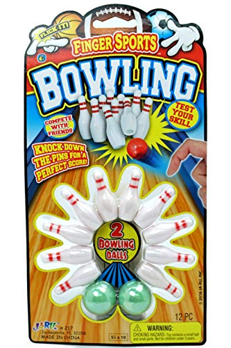 JA-RU Finger Bowling Game Set (Pack of 1 Set) Miniature Sports Small Bowling Game Pocket Size | Mini Bowling Table Set for Kids | Item #217-1A - size: 1 Set