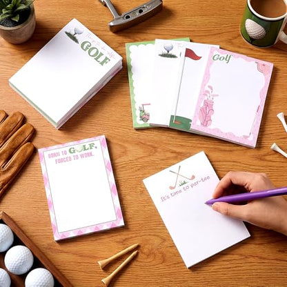 Ctosree 12 Pcs Golf Sticky Notes Pads Golf Gifts for Women Teen Girls Teams Rewards Party Favors Decor Supplies Memo Sticky Notes for Practice Reminders Office to Do Lists, 3.94 x 5.51 in 6 Designs - style: Golf