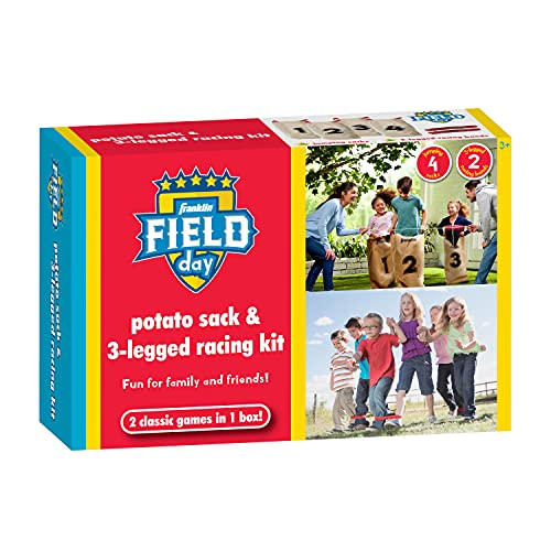 Franklin Field Day Potato Sack Race Bags & 3-Legged Race Bands Game Kit - Great for Kids - 2 Games in 1