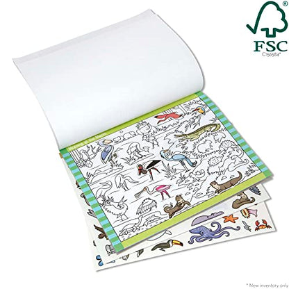 Melissa & Doug Seek & Find Sticker Pad – Animals, 400+ Stickers & 14 Scenes to Color, Search & Find Sticker Activity Pad for Coloring & Matching, Creative Learning Toys for Kids 4+ - FSC Certified