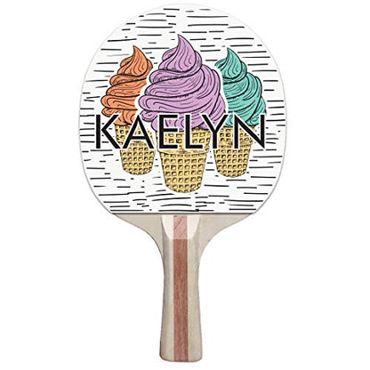 Infusion Ping Pong Paddle and Balls Boxed Gift Set - color: Ice Cream Cone