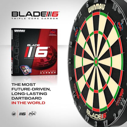 WINMAU Professional Bristle Dartboard - PDC Tournament Board with Official Tournament Specifications - Available in Blade 6 Single, Dual, Triple Core & Blade X Generations