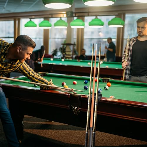 2 Pcs Black Pool Cue Holders, 3 Holes Portable Weighted Billiard Cue Racks with Chalk Holders, Non-Slip Rests for Pool Tables