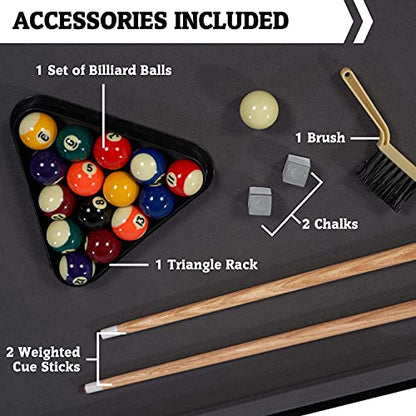 Hall of Games Billiard Tables Multiple Styles, Pool Tables with Preassembled Playfields and Complete Billiard Accessory Sets, Perfect for Family Game Rooms - style: 4 Ft. Charleston