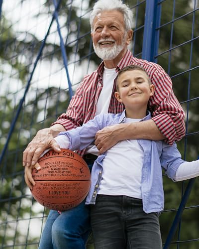 KAAYEE Engraved Basketball for Grandson, Engraved Basketball for Son from Mom Dad, Personalized 29.5" Basketballs Gifts, Custom Christmas Birthday Graduation Back to School Gift for Son from Mom Dad - color: to Son