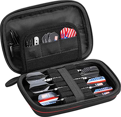 Casemaster Sentinel Dart Case, Holds 6 Steel Tip or Soft Tip Darts Fully Assembled, Hard Shell EVA Case with Foam, Water Resistant, American Flag - color: American Flag